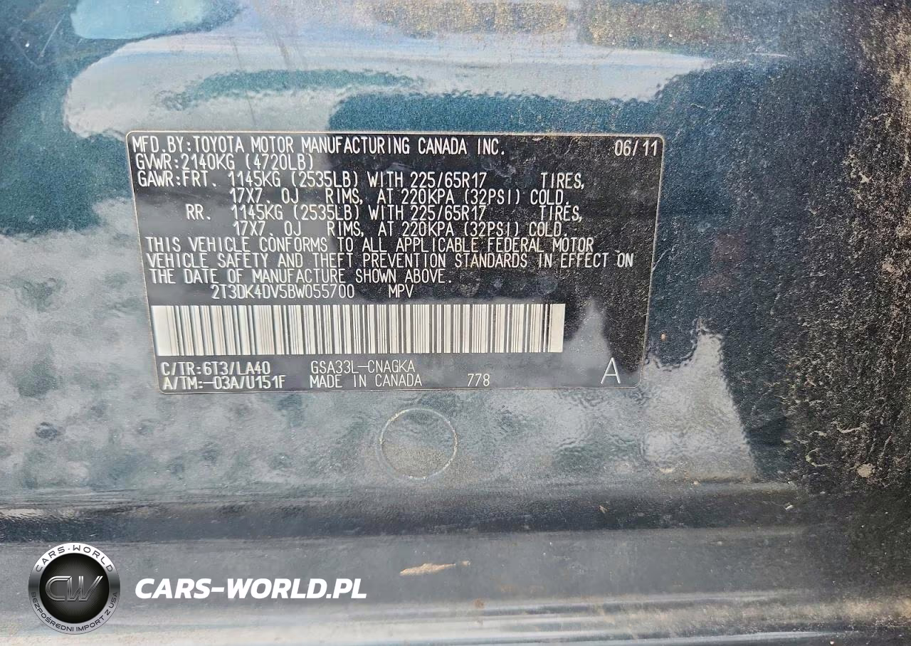 2011 Toyota Rav4 Limited VIN:2T3DK4DV5BW055700 - 13