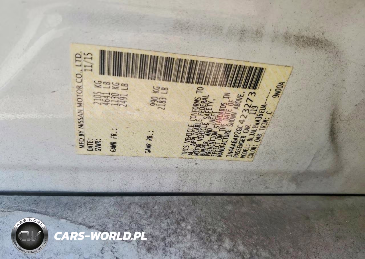 2016 Nissan Maxima 3.5 Sl VIN:1N4AA6AP2GC423273 - 12