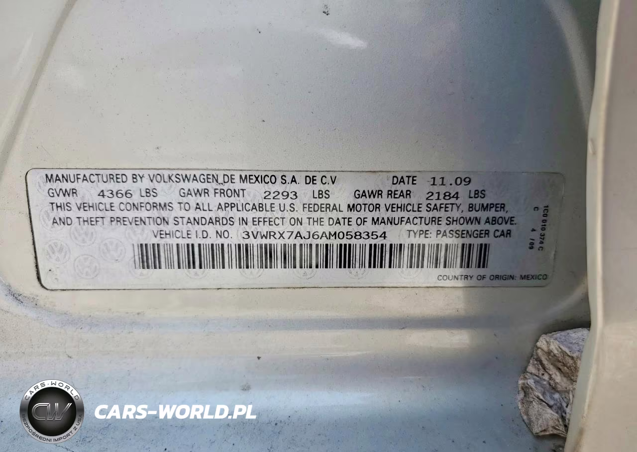 2010 Volkswagen Jetta Se VIN:3VWRX7AJ6AM058354 - 12