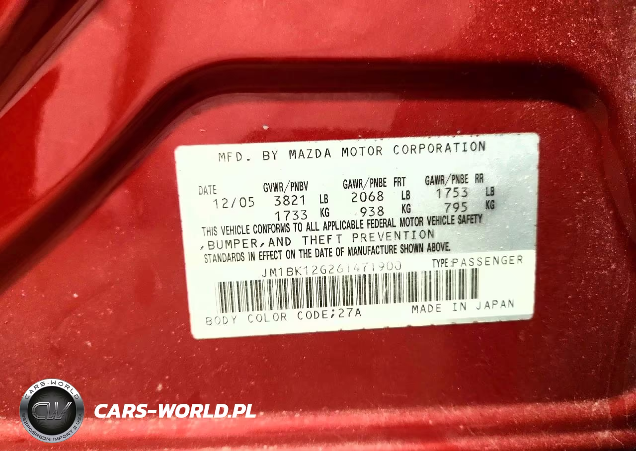 2006 Mazda 3 I VIN:JM1BK12G261471900 - 12