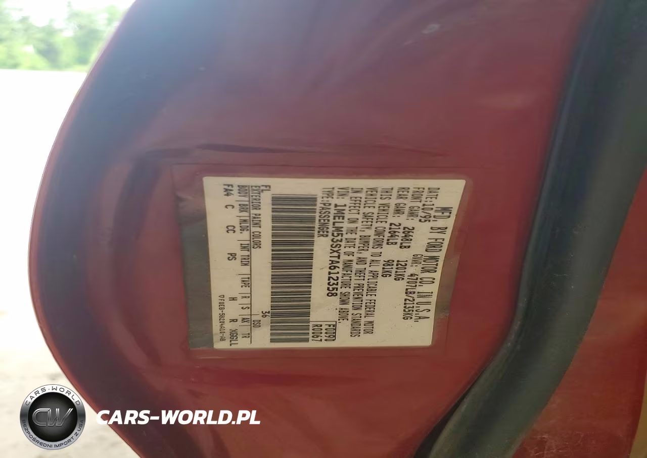 1996 Mercury Sable Ls VIN:1MELM53SXTA612358 - 12