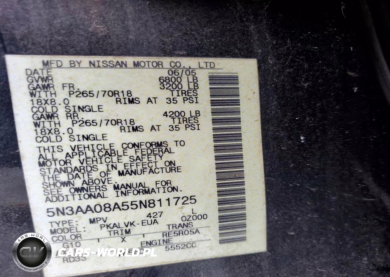 2005 Infiniti Qx56 Base VIN:5N3AA08A55N811725 - 13