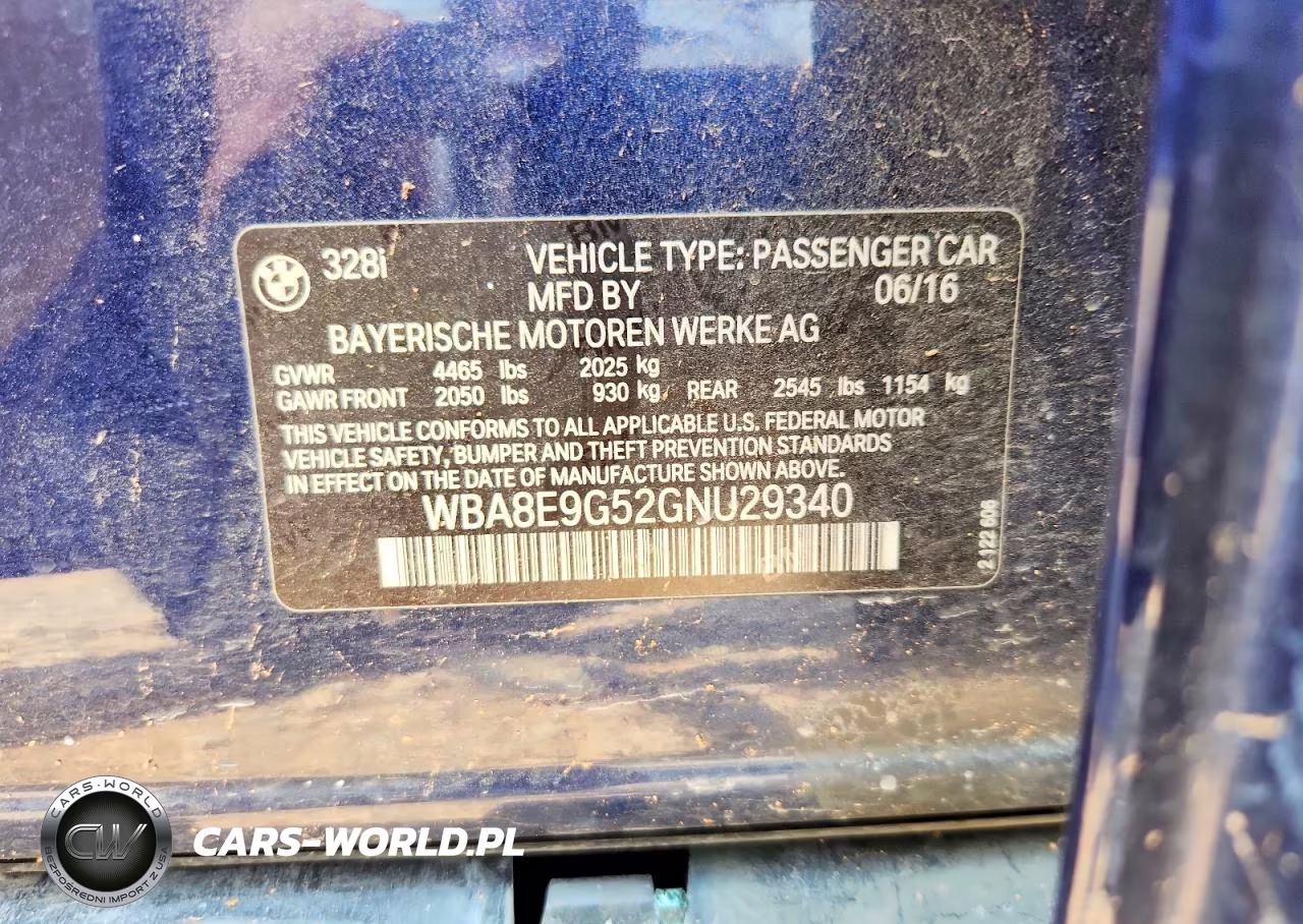 2016 BMW 328 I Sulev VIN:WBA8E9G52GNU29340 - 13