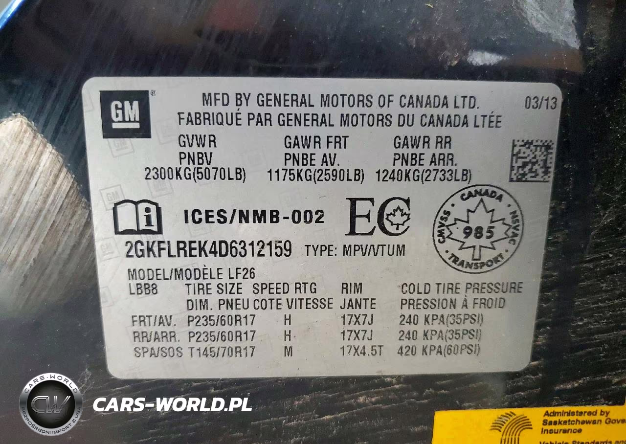 2013 GMC Terrain Sle VIN:2GKFLREK4D6312159 - 12