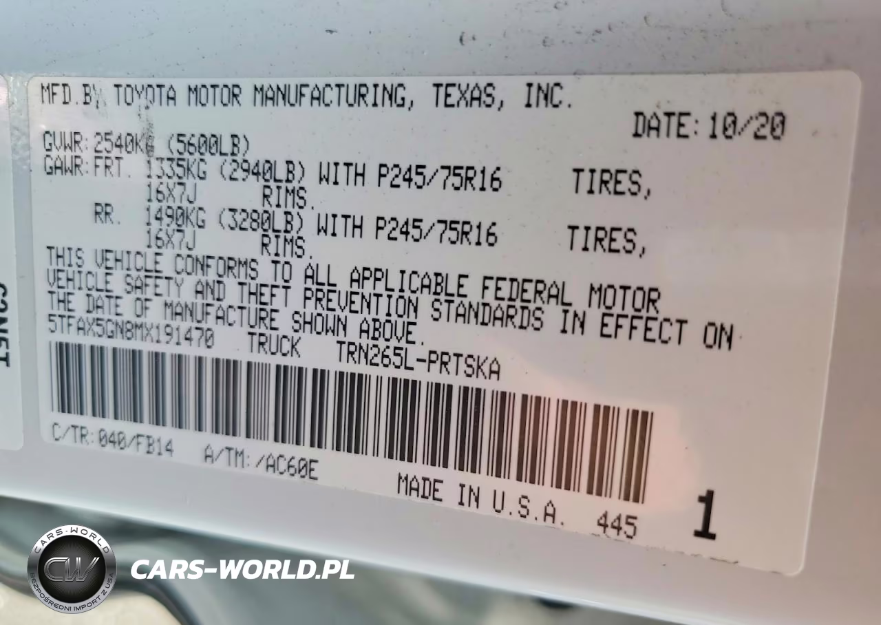 2021 Toyota Tacoma Sr VIN:5TFAX5GN8MX191470 - 12
