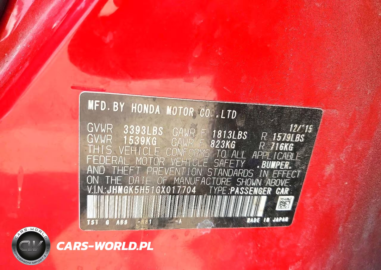 2016 Honda Fit Lx VIN:JHMGK5H51GX017704 - 12