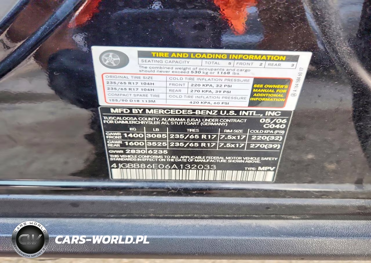 2006 Mercedes-Benz Ml 350 VIN:4JGBB86E06A132033 - 13