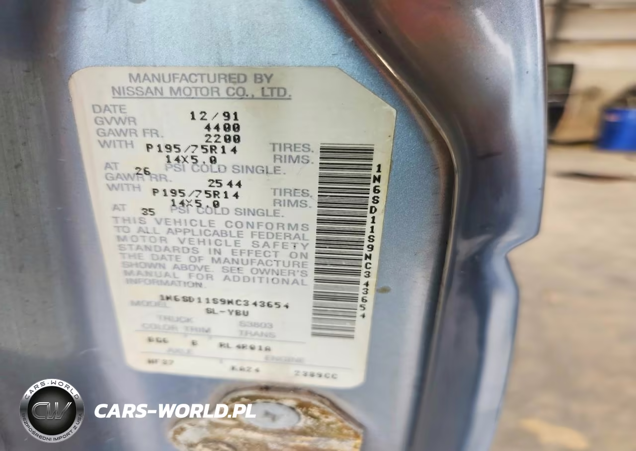1992 Nissan Truck Base VIN:1N6SD11S9NC343654 - 12