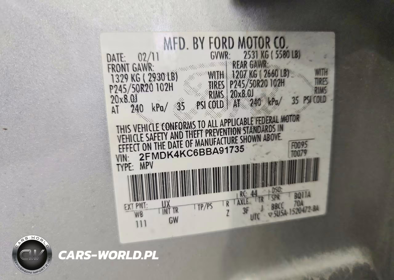 2011 Ford Edge Limited VIN:2FMDK4KC6BBA91735 - 12