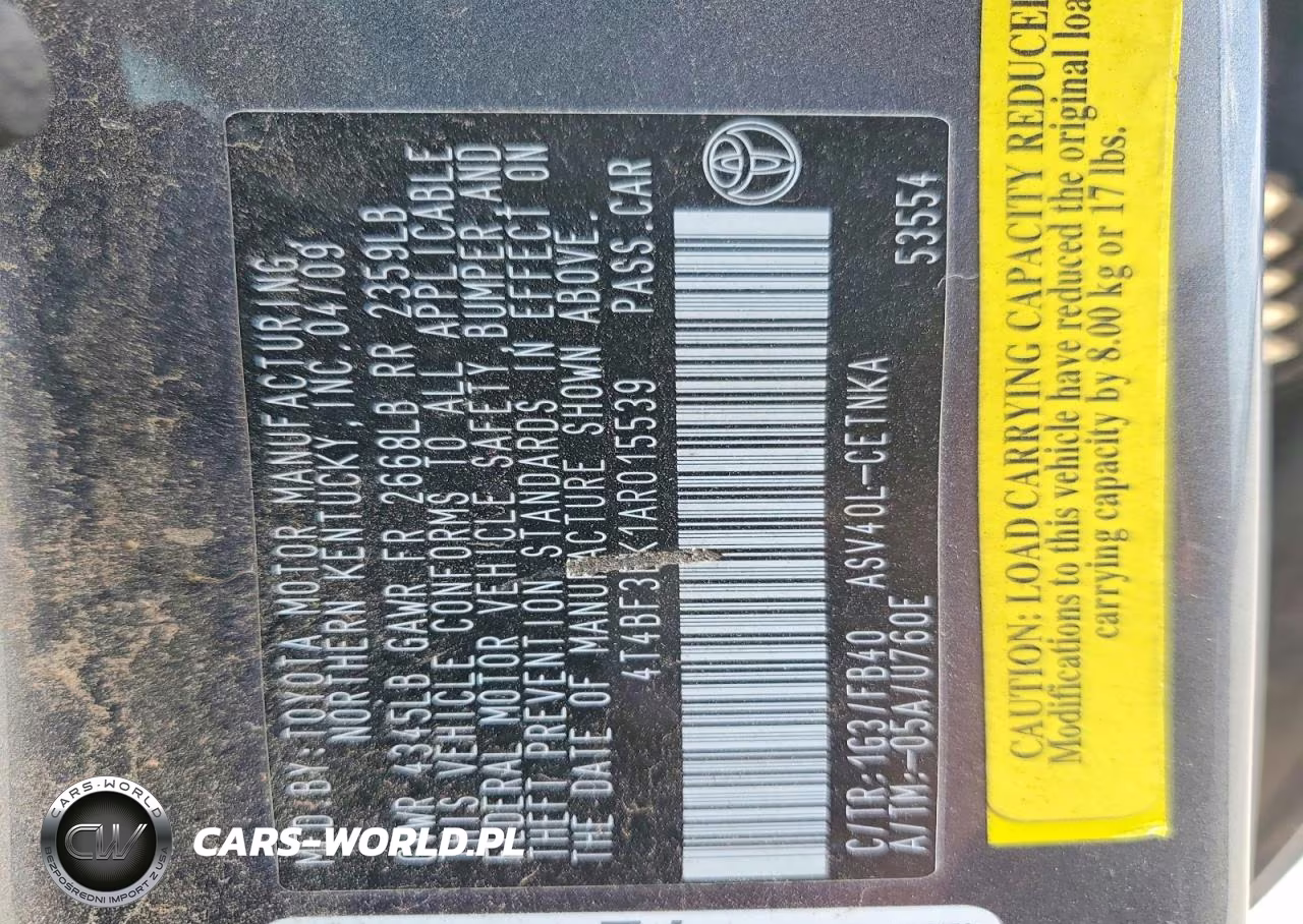 2010 Toyota Camry Le VIN:4T4BF3EK1AR015539 - 12
