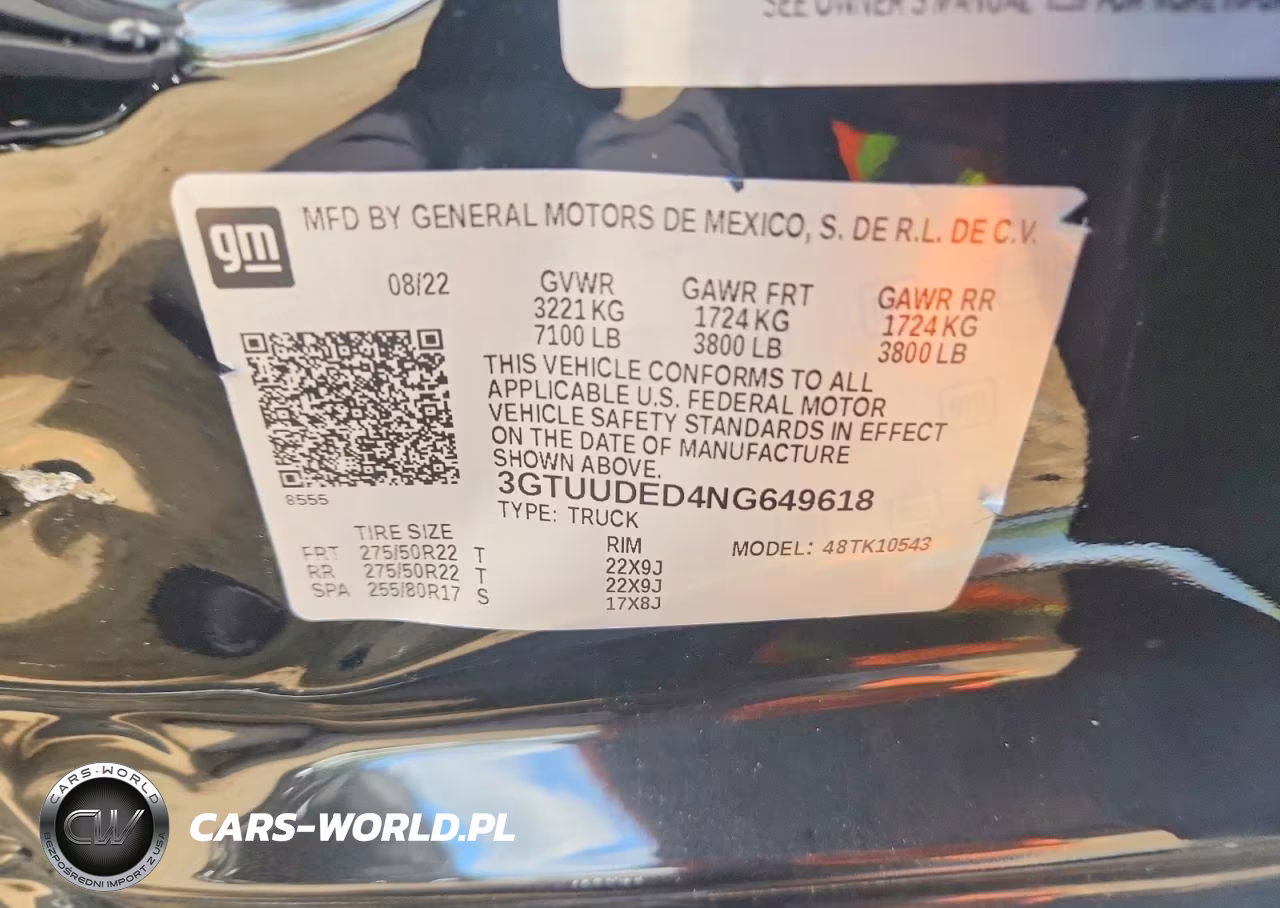 2022 GMC Sierra K1500 Slt VIN:3GTUUDED4NG649618 - 12