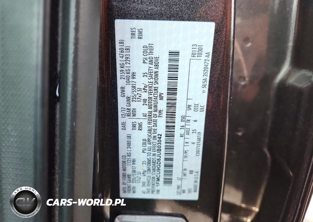 2018 Ford Escape Se VIN:1FMCU9GD8JUB03042 - 14