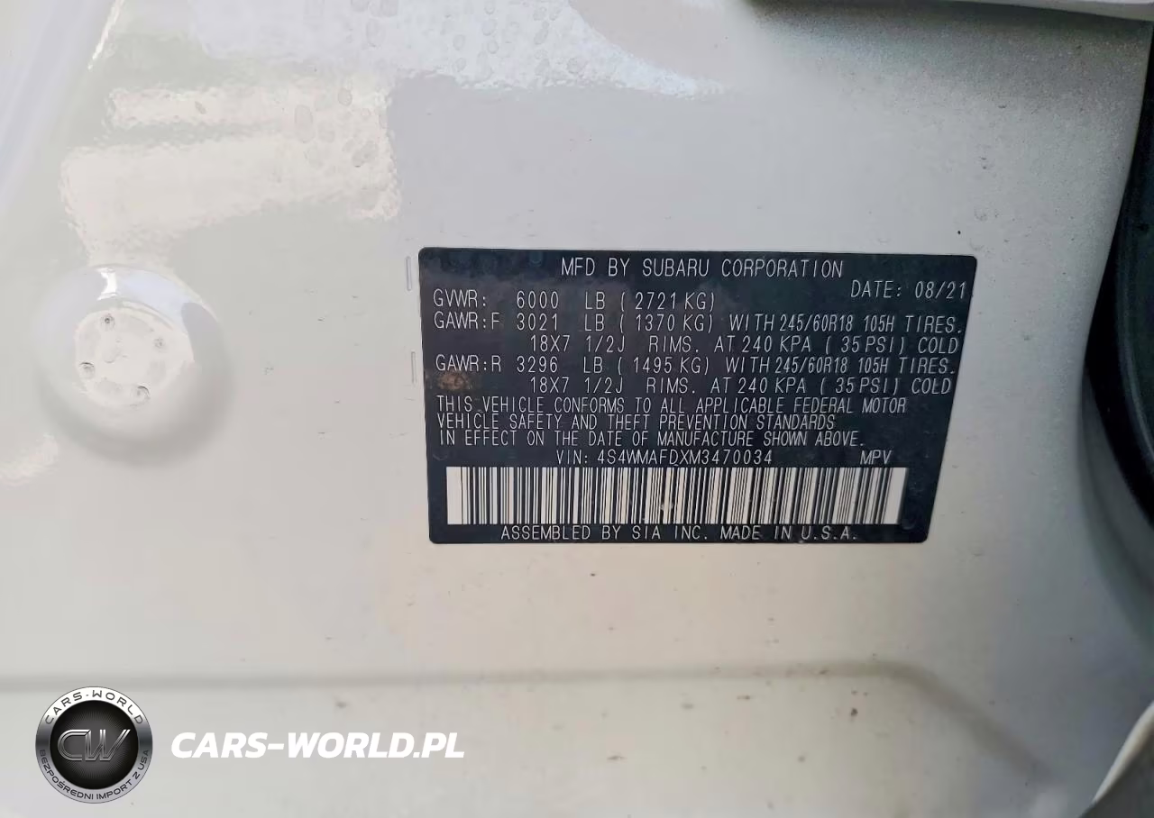 2021 Subaru Ascent Premium VIN:4S4WMAFDXM3470034 - 13