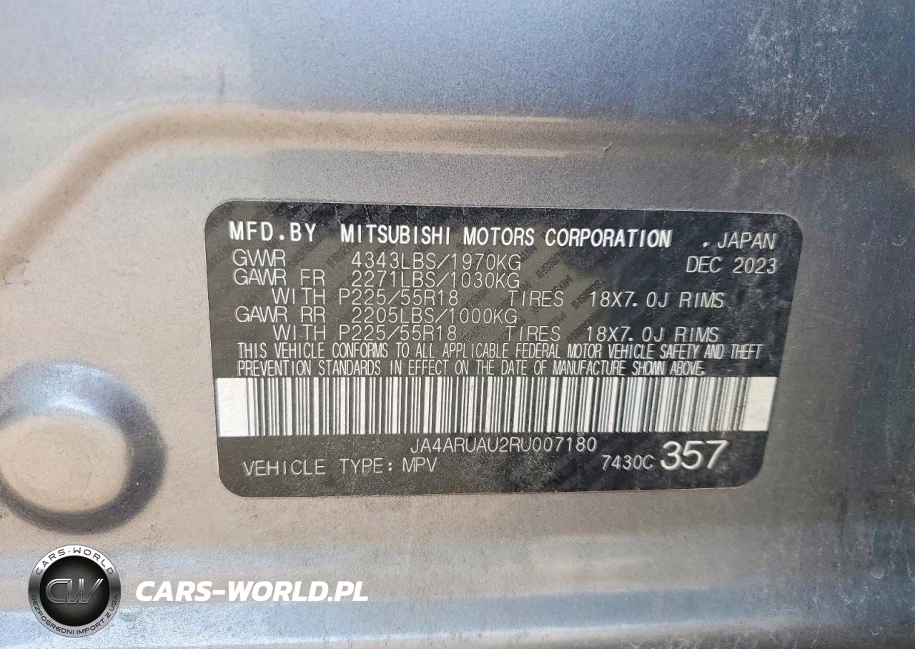 2024 Mitsubishi Outlander Sport S-Se VIN:JA4ARUAU2RU007180 - 12