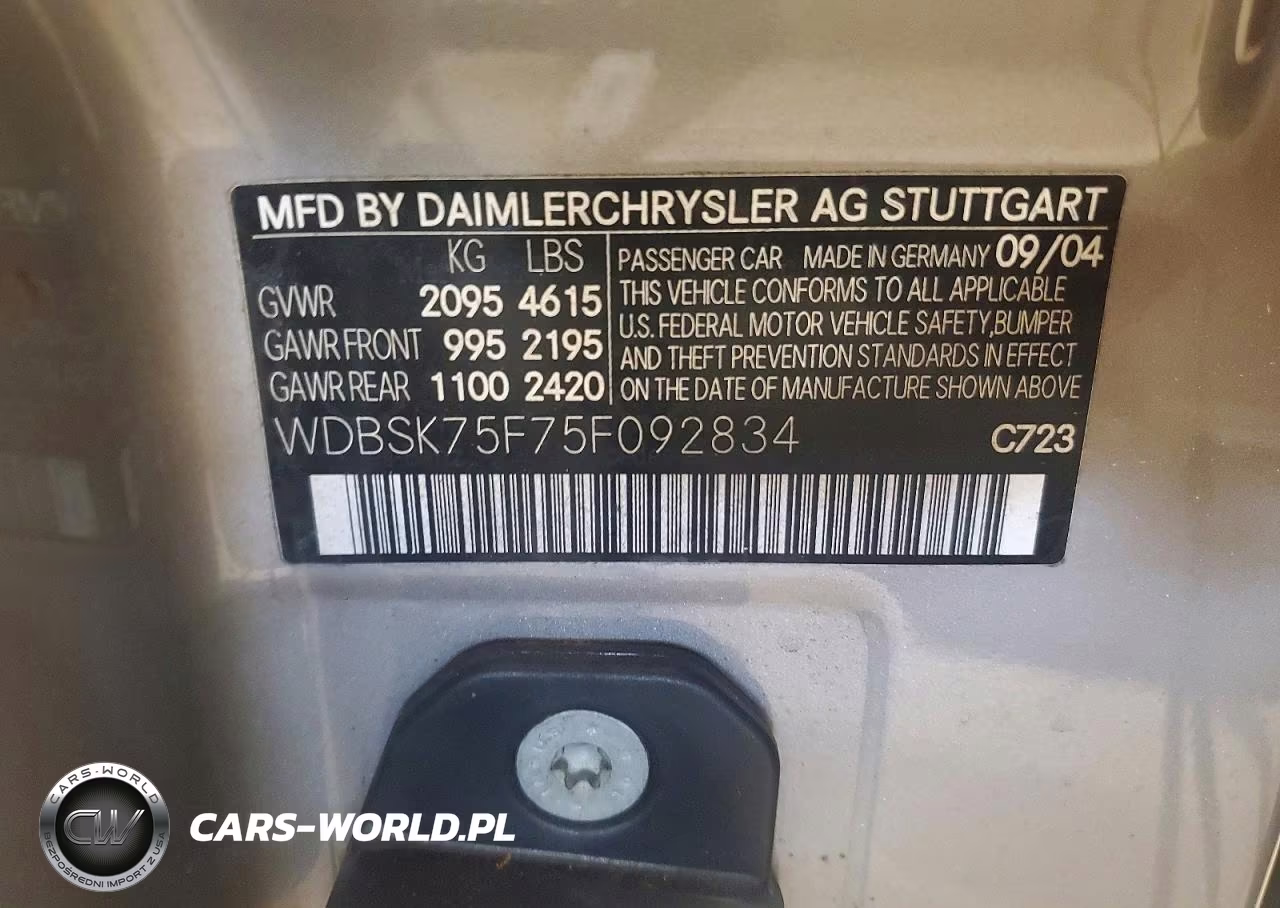 2005 Mercedes-Benz Sl 500 VIN:WDBSK75F75F092834 - 12