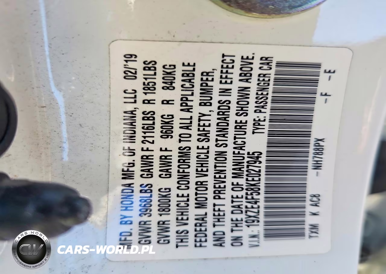 2019 Honda Insight Ex VIN:19XZE4F58KE027945 - 12