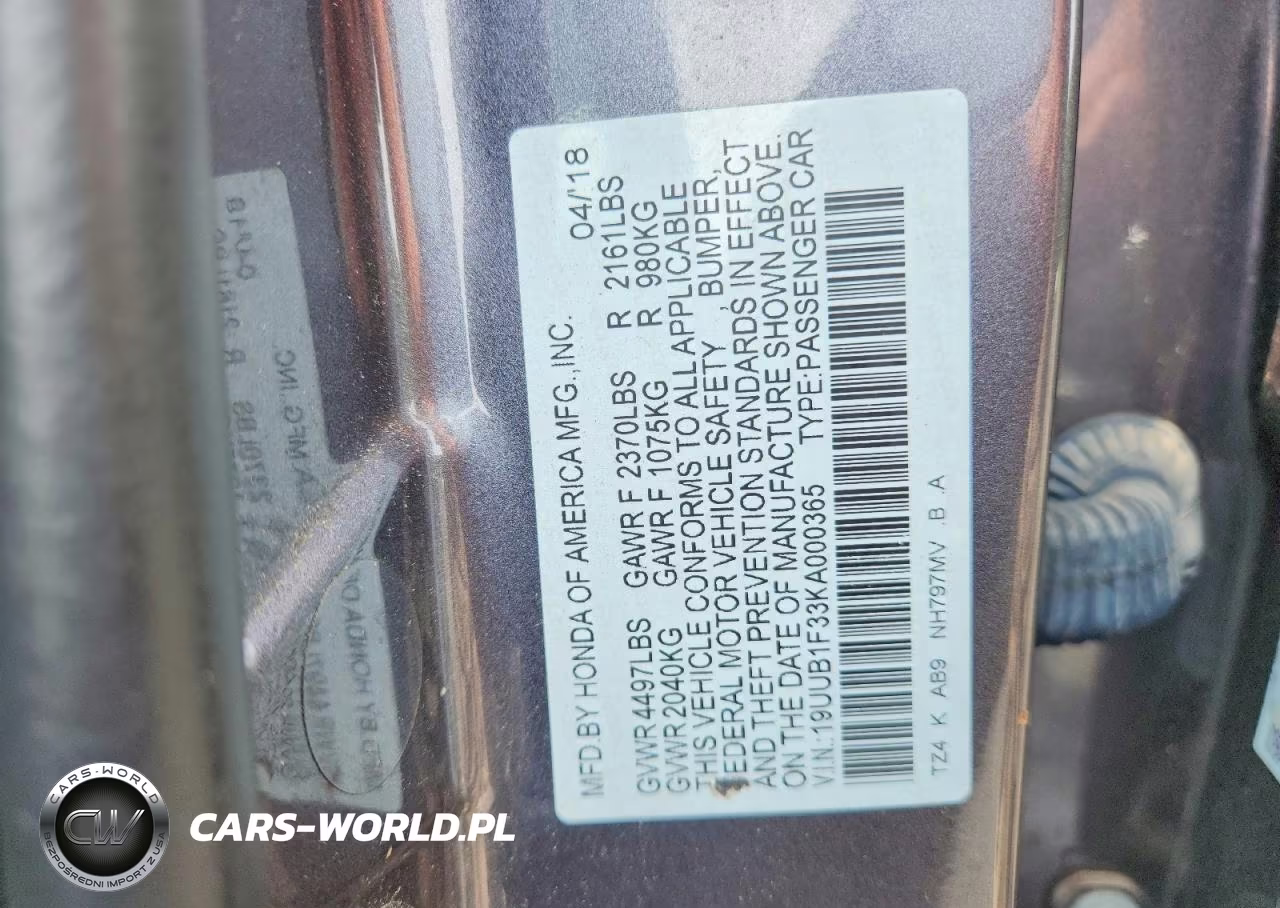 2019 Acura Tlx VIN:19UUB1F33KA000365 - 12