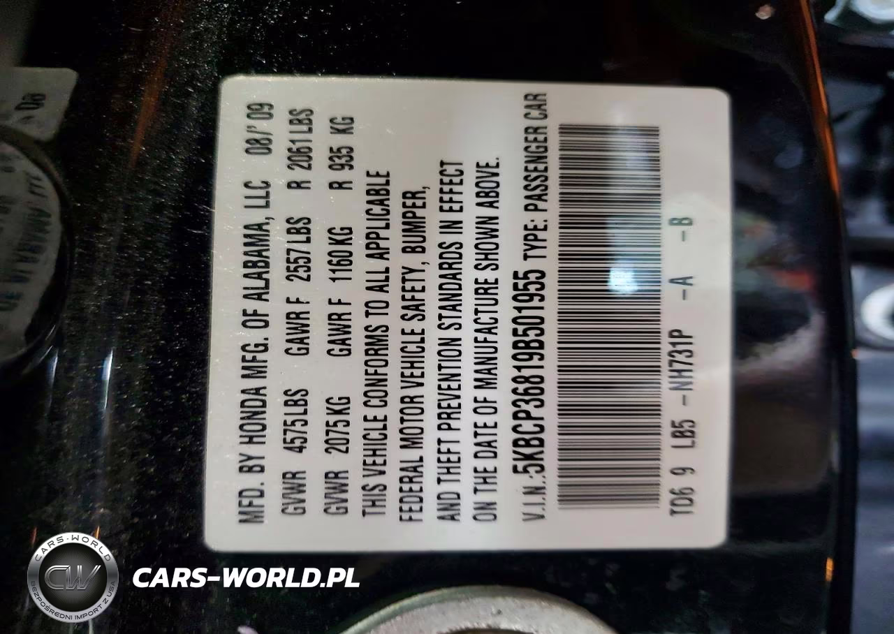 2009 Honda Accord Exl VIN:5KBCP36819B501955 - 13