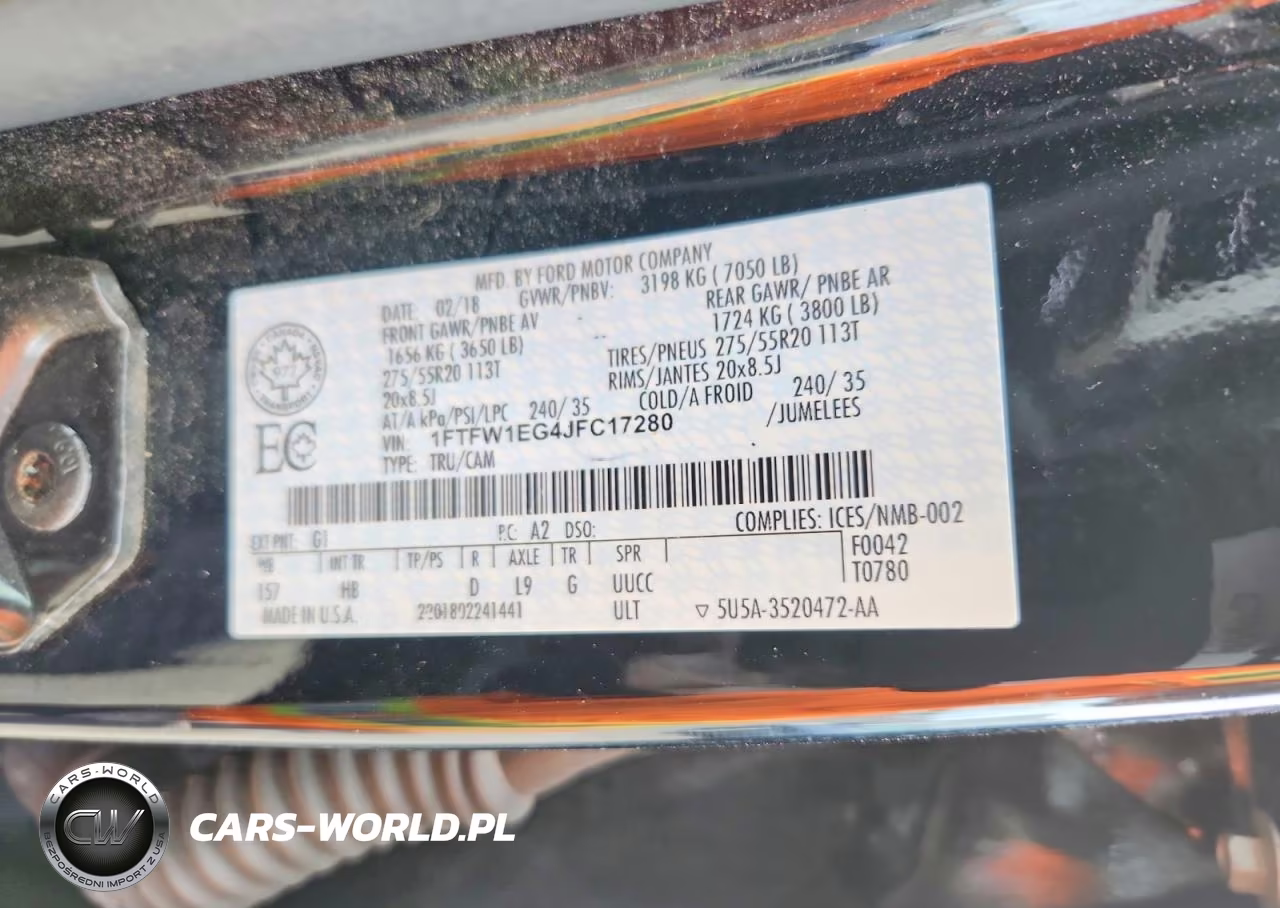 2018 Ford F150 Supercrew VIN:1FTFW1EG4JFC17280 - 12