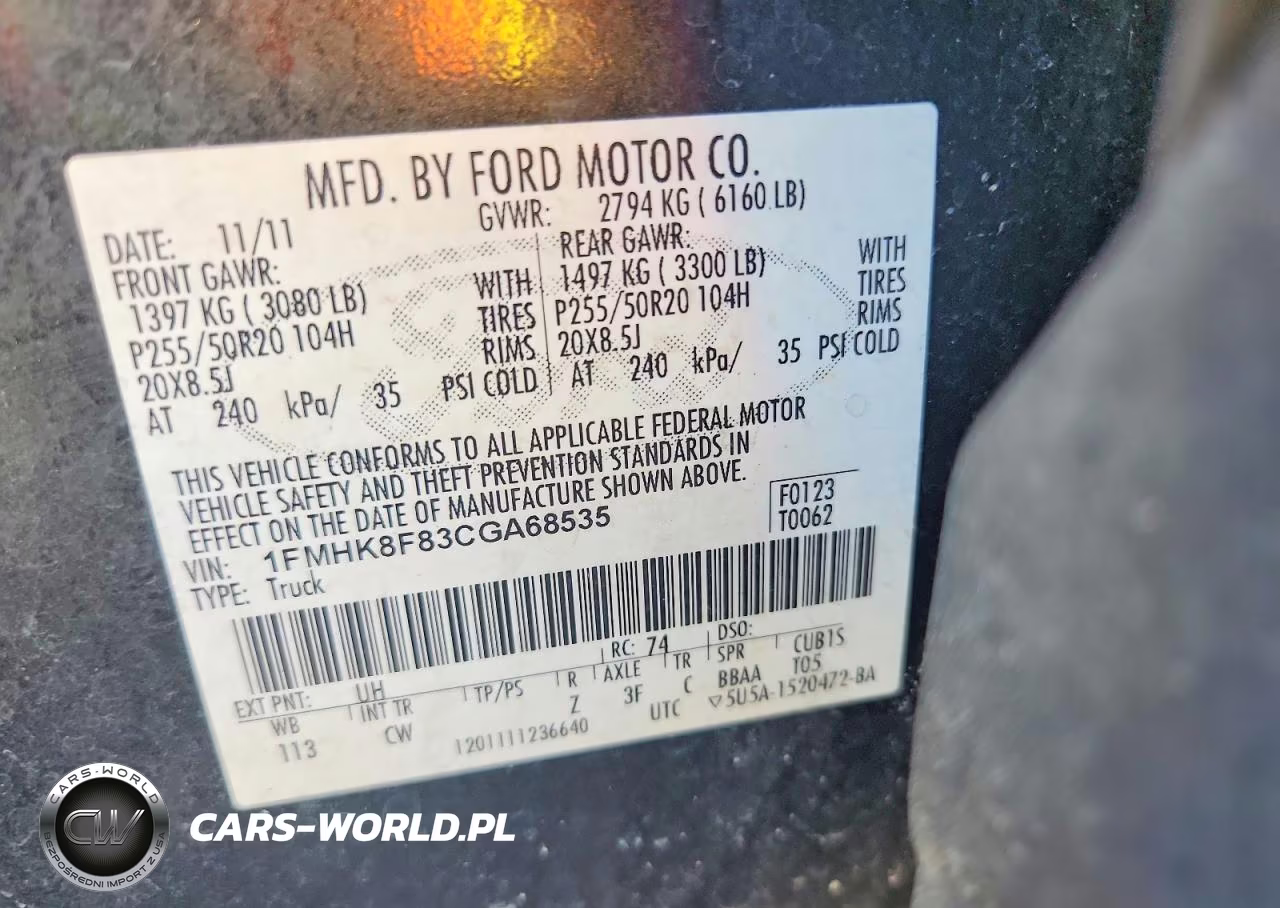 2012 Ford Explorer Limited VIN:1FMHK8F83CGA68535 - 13