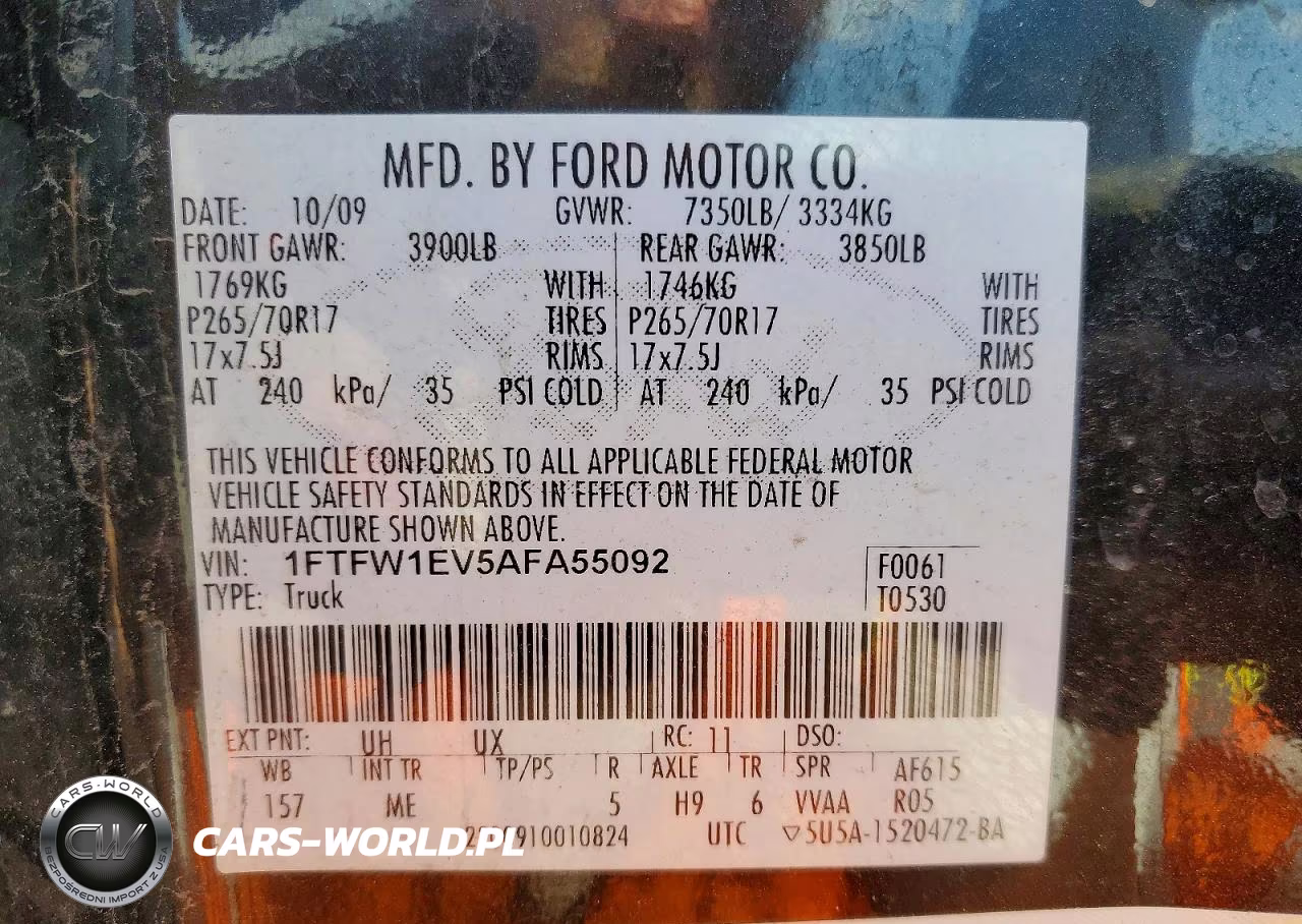 2010 Ford F150 Supercrew VIN:1FTFW1EV5AFA55092 - 13