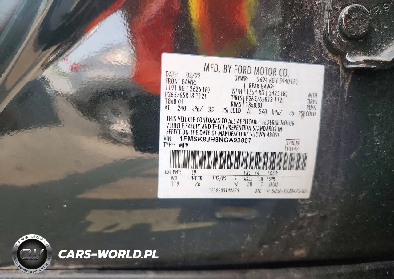 2022 Ford Explorer Timberline VIN:1FMSK8JH3NGA93807 - 14