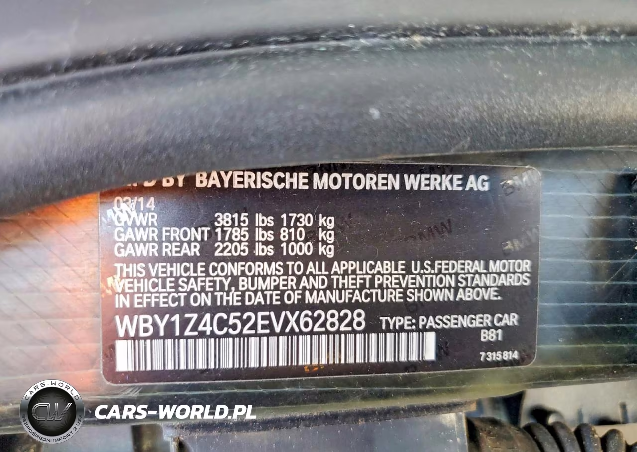 2014 BMW I3 Rex VIN:WBY1Z4C52EVX62828 - 12