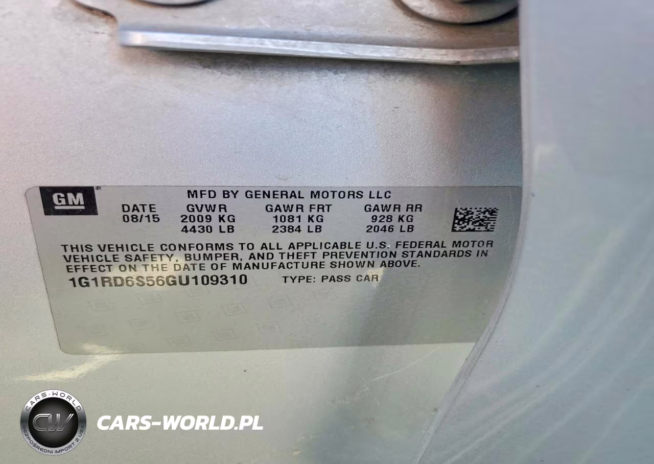 2016 Chevrolet Volt Ltz VIN:1G1RD6S56GU109310 - 12