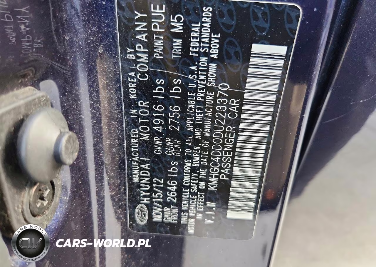 2013 Hyundai Genesis 3.8L VIN:KMHGC4DD0DU223370 - 12