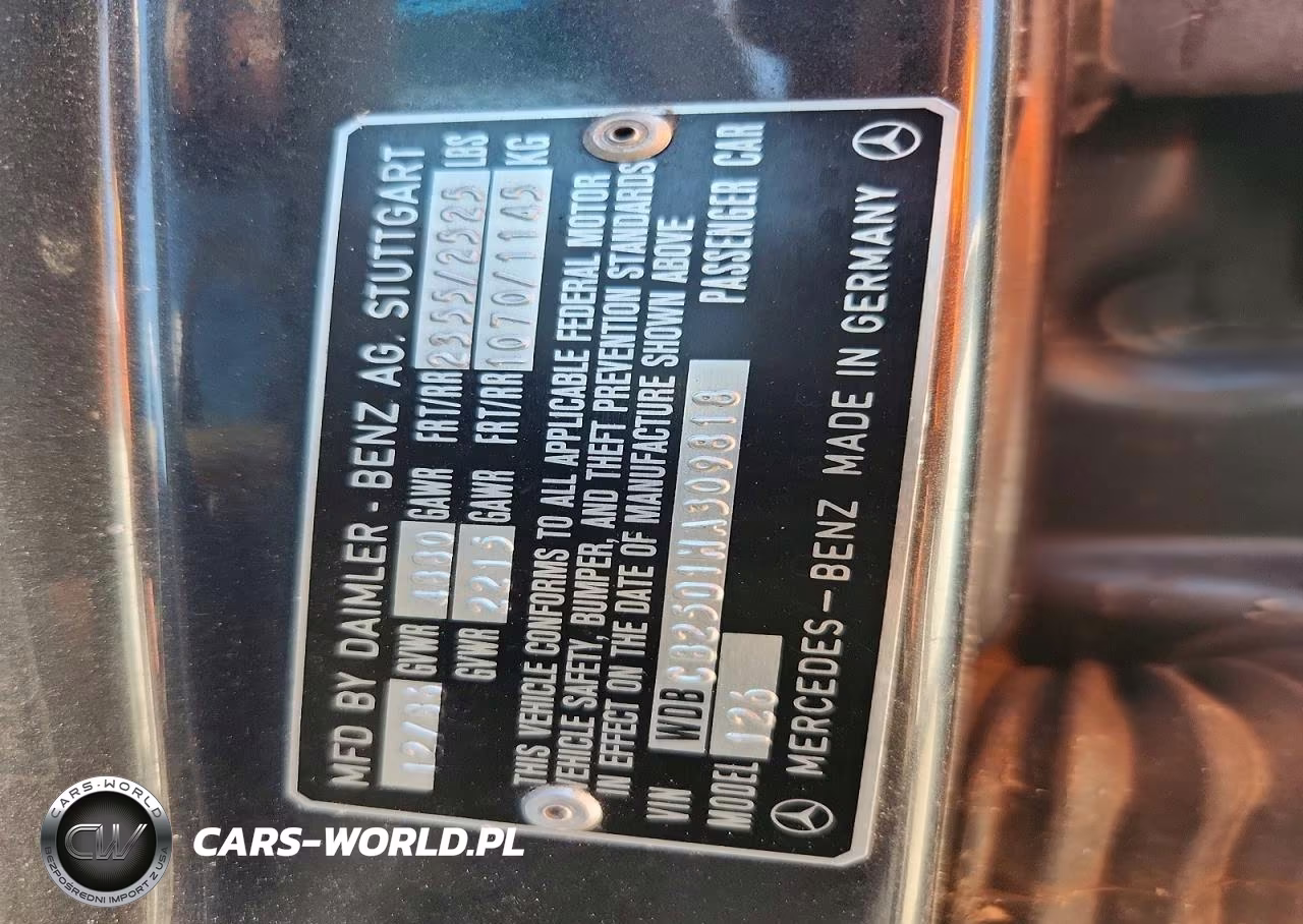 1987 Merz 300-Class VIN:WDBCB25D1HA309818 - 12