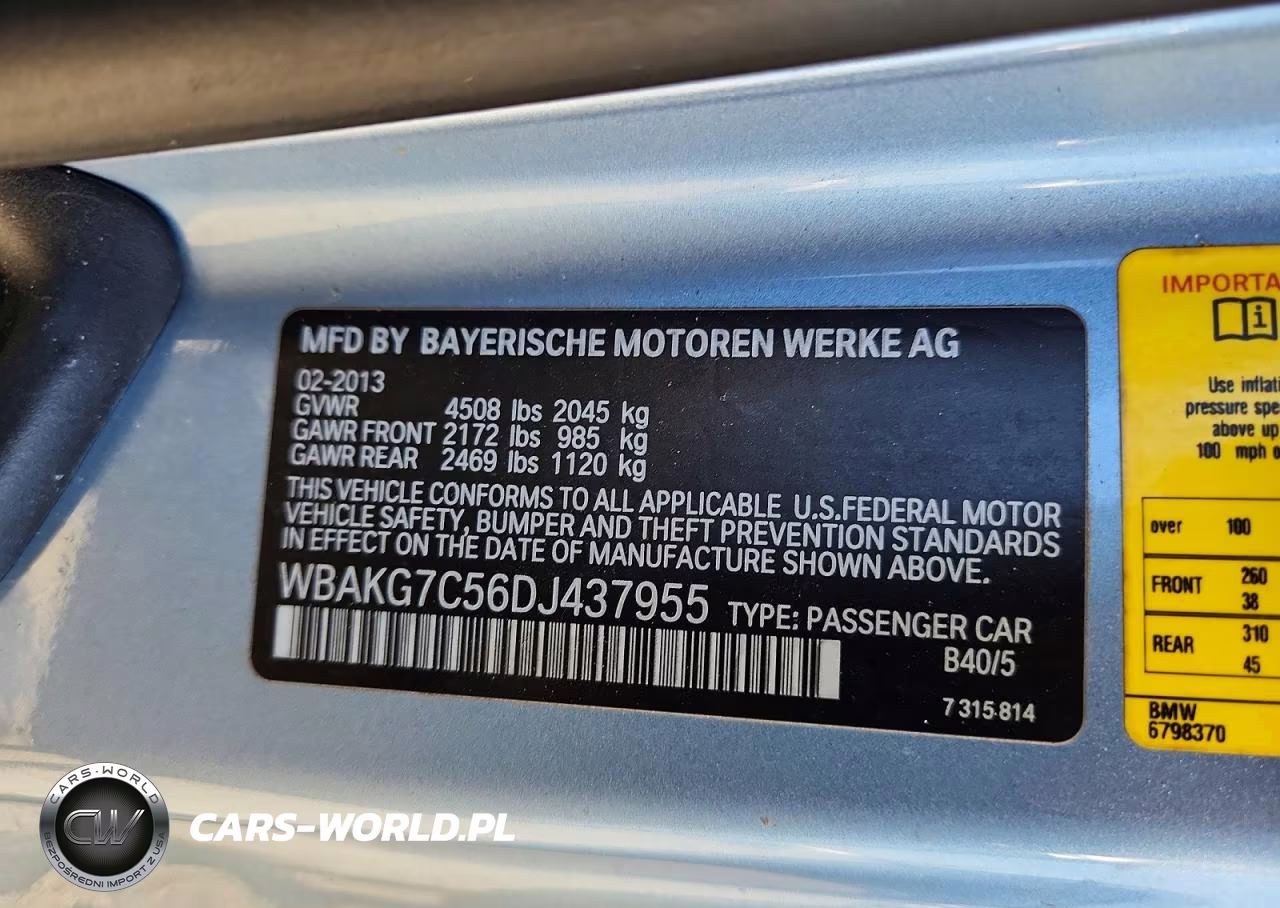 2013 BMW 335 I VIN:WBAKG7C56DJ437955 - 12