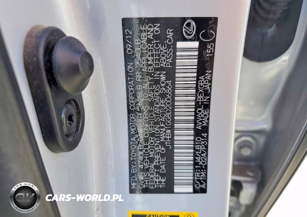 2013 Lexus Es 300H VIN:JTHBW1GG8D2006864 - 12