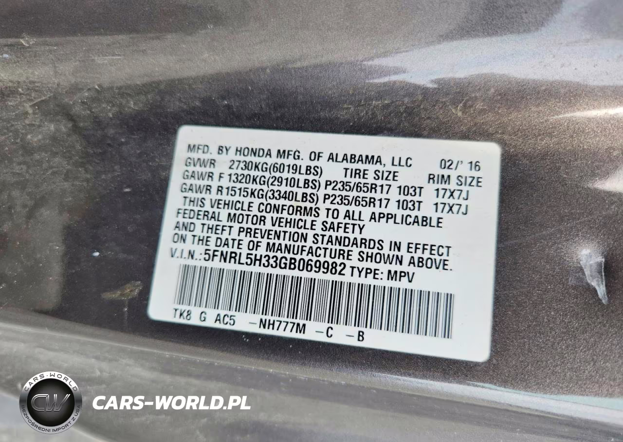 2016 Honda Odyssey Se VIN:5FNRL5H33GB069982 - 13