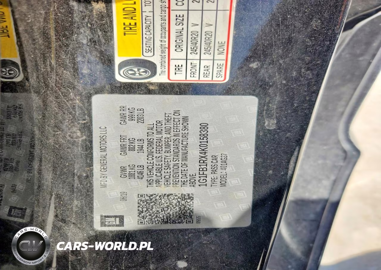 2019 Chevrolet Camaro Ls VIN:1G1FB1RX4K0158380 - 12