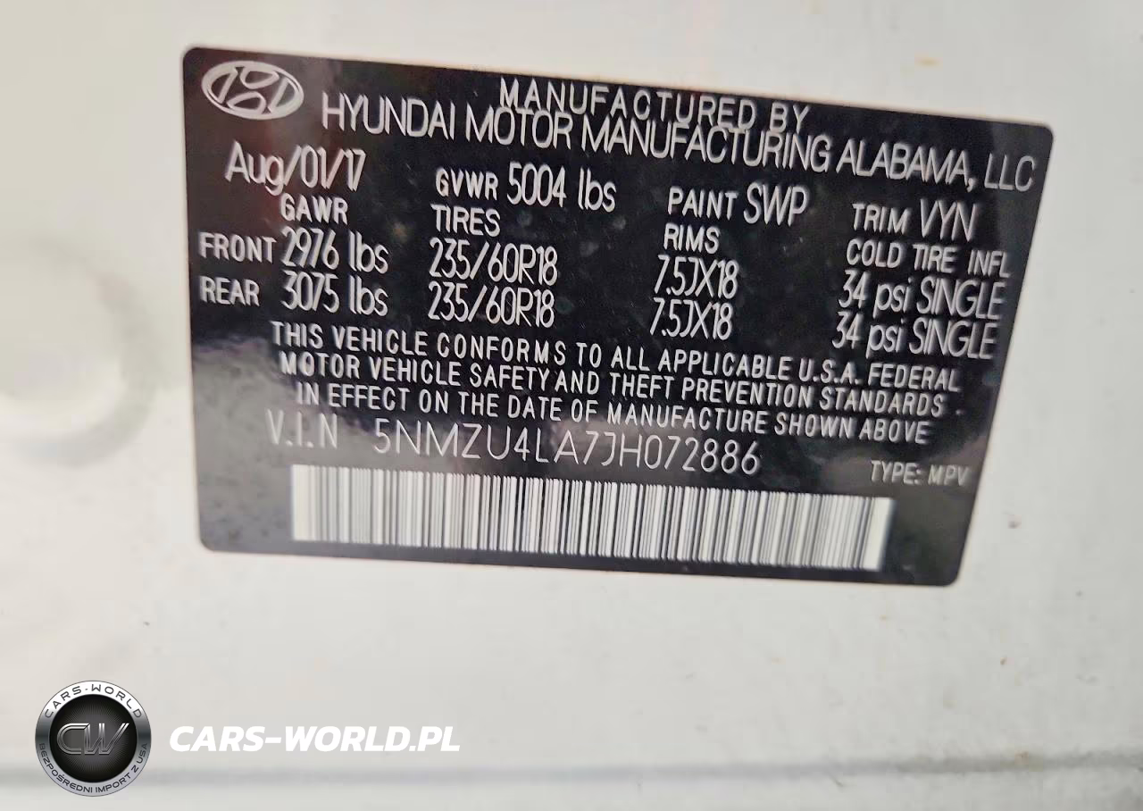 2018 Hyundai Santa Fe Sport 2.0T VIN:5NMZU4LA7JH072886 - 13