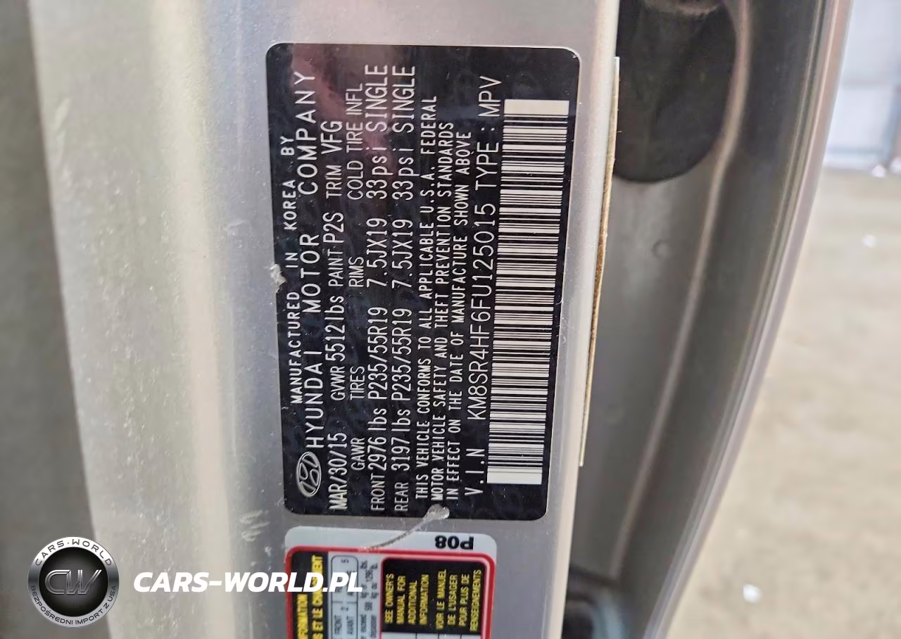 2015 Hyundai Santa Fe Gls VIN:KM8SR4HF6FU125015 - 13