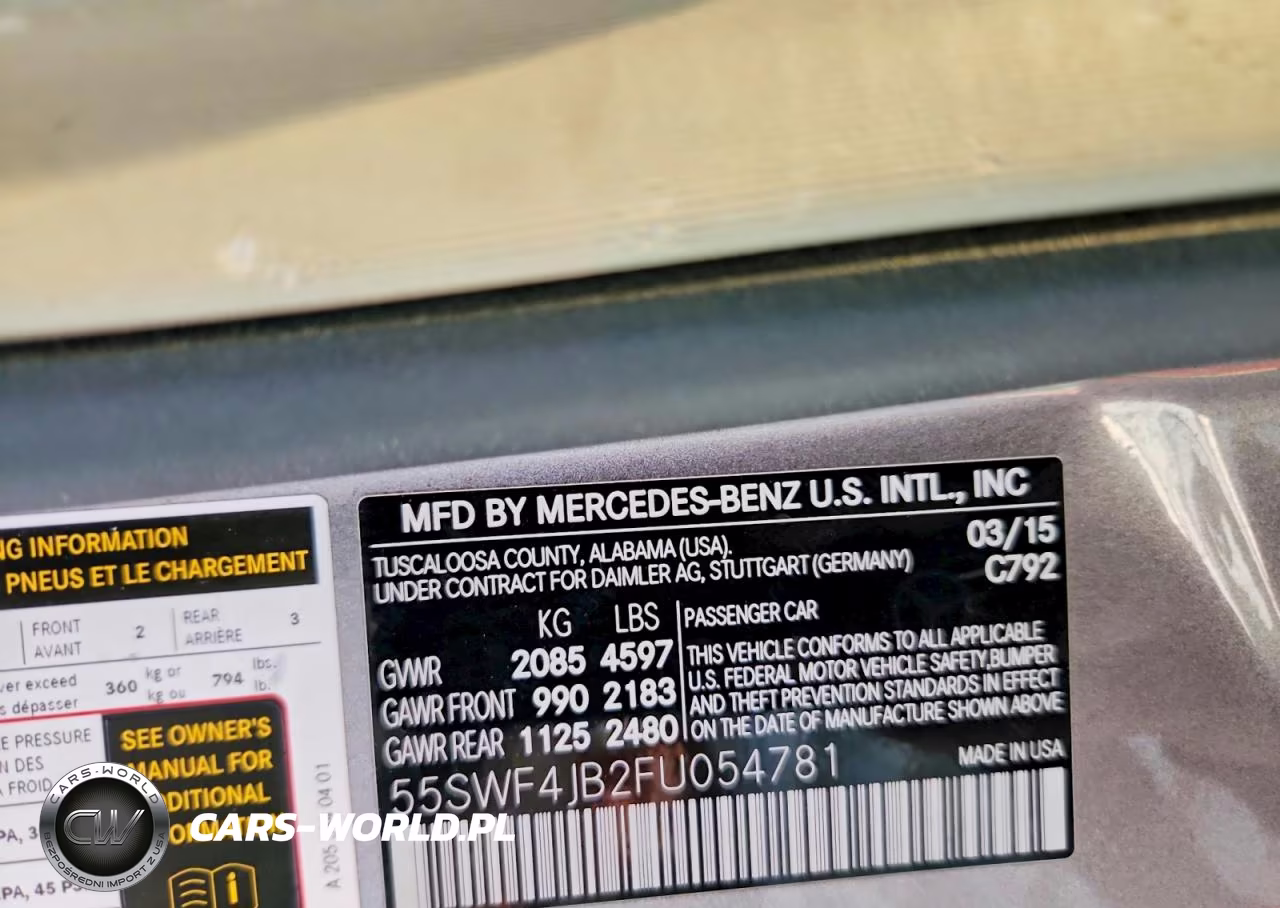 2015 Mercedes-Benz C 300 VIN:55SWF4JB2FU054781 - 12