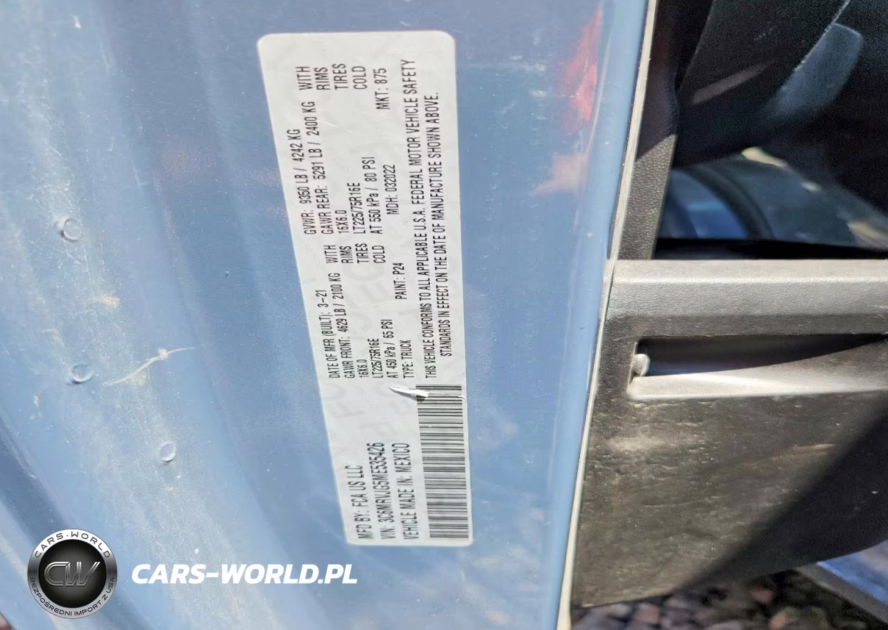 2021 Ram Promaster 3500 3500 High VIN:3C6MRVJG5ME535426 - 12