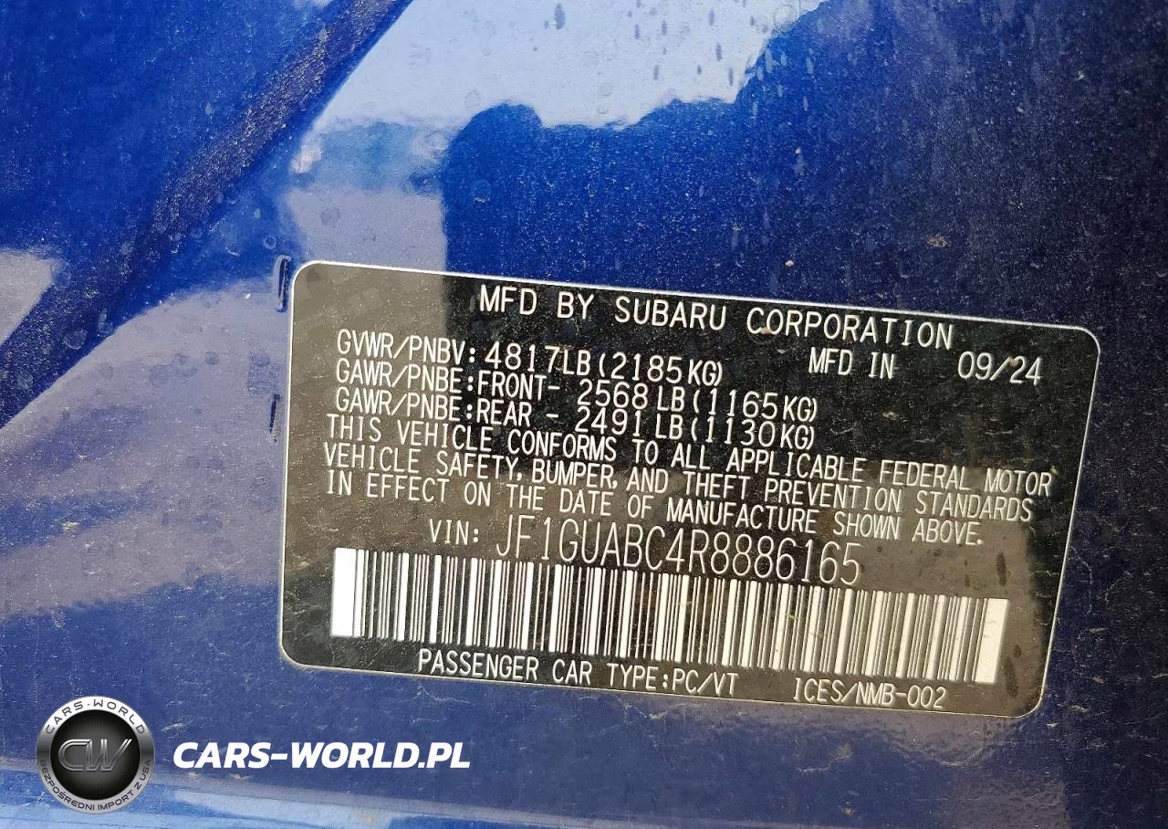 2024 Subaru Impreza VIN:JF1GUABC4R8886165 - 12