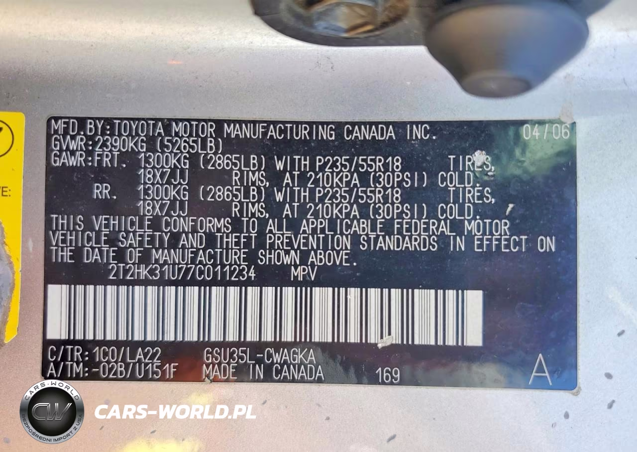 2007 Lexus Rx 350 VIN:2T2HK31U77C011234 - 13