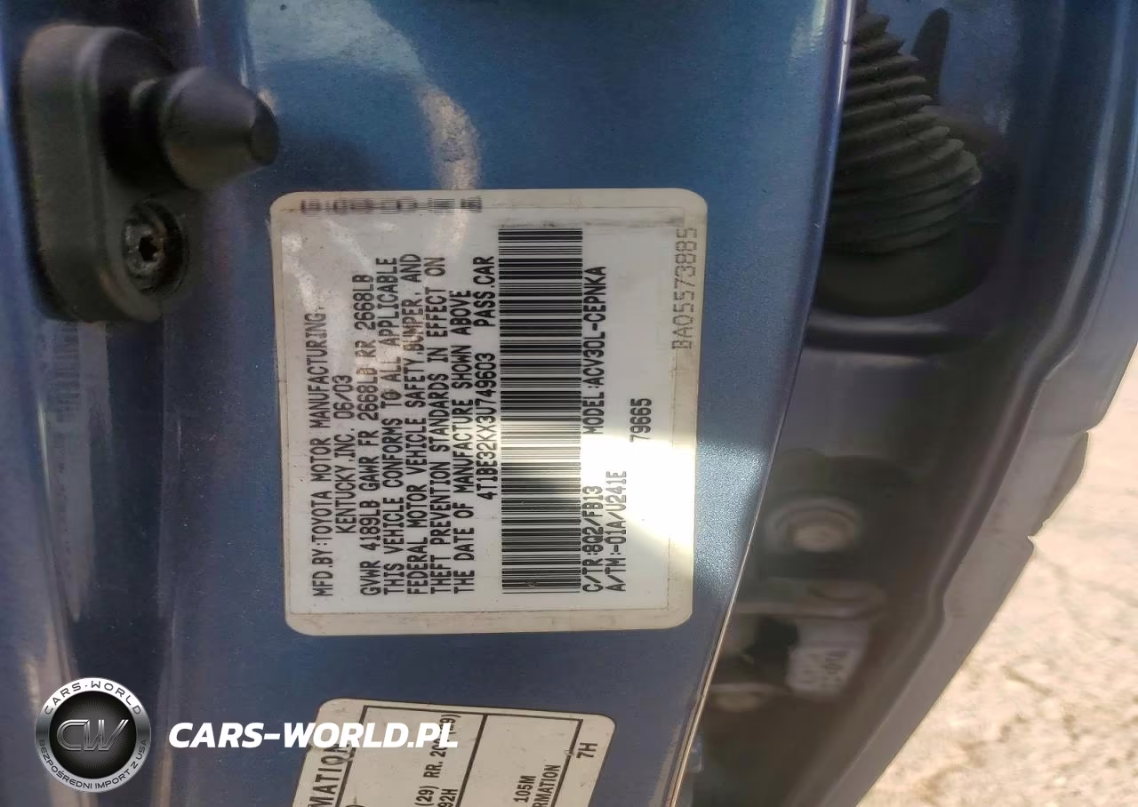 2003 Toyota Camry Le VIN:4T1BE32KX3U749603 - 13