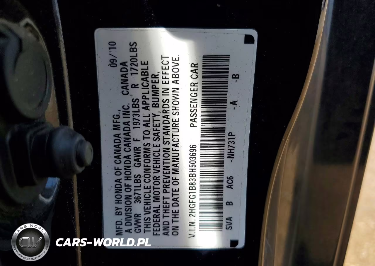 2011 Honda Civic Ex VIN:2HGFG1B83BH503696 - 12