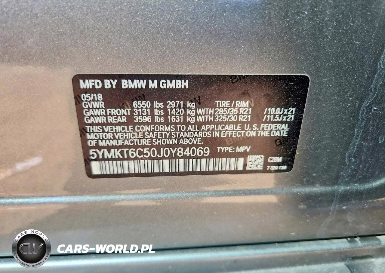 2018 BMW X5 M VIN:5YMKT6C50J0Y84069 - 12
