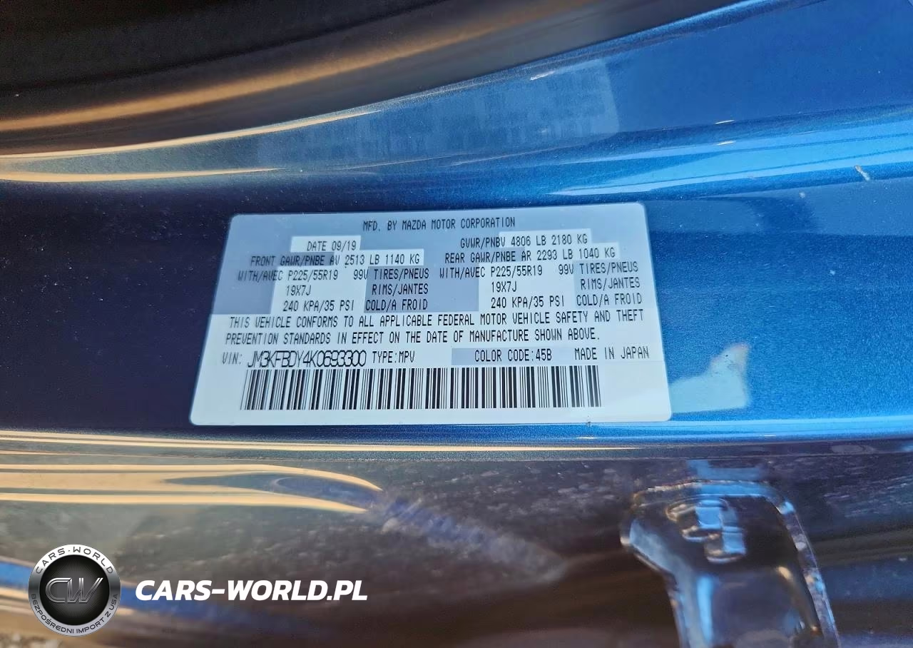 2019 Mazda Cx-5 Grand Touring Reserve VIN:JM3KFBDY4K0693300 - 13