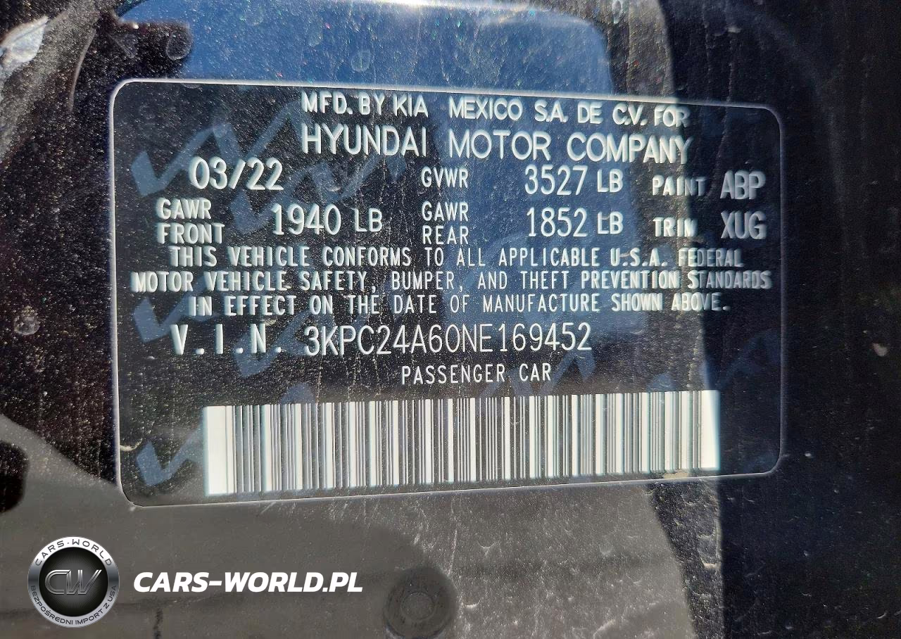 2022 Hyundai Accent Se VIN:3KPC24A60NE169452 - 12