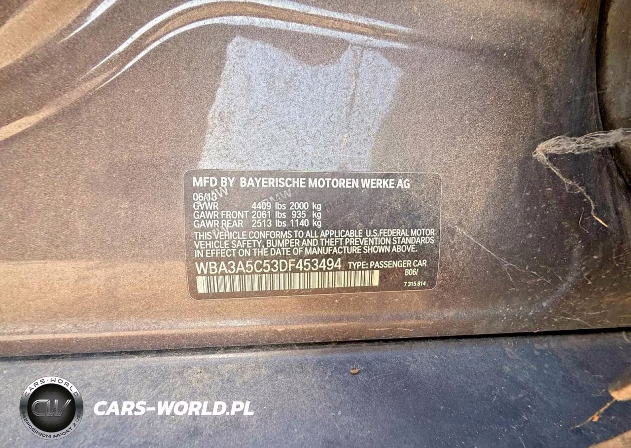 2013 BMW 328 I VIN:WBA3A5C53DF453494 - 10