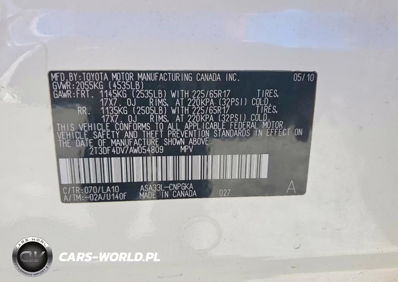 2010 Toyota Rav4 Limited VIN:2T3DF4DV7AW054809 - 13