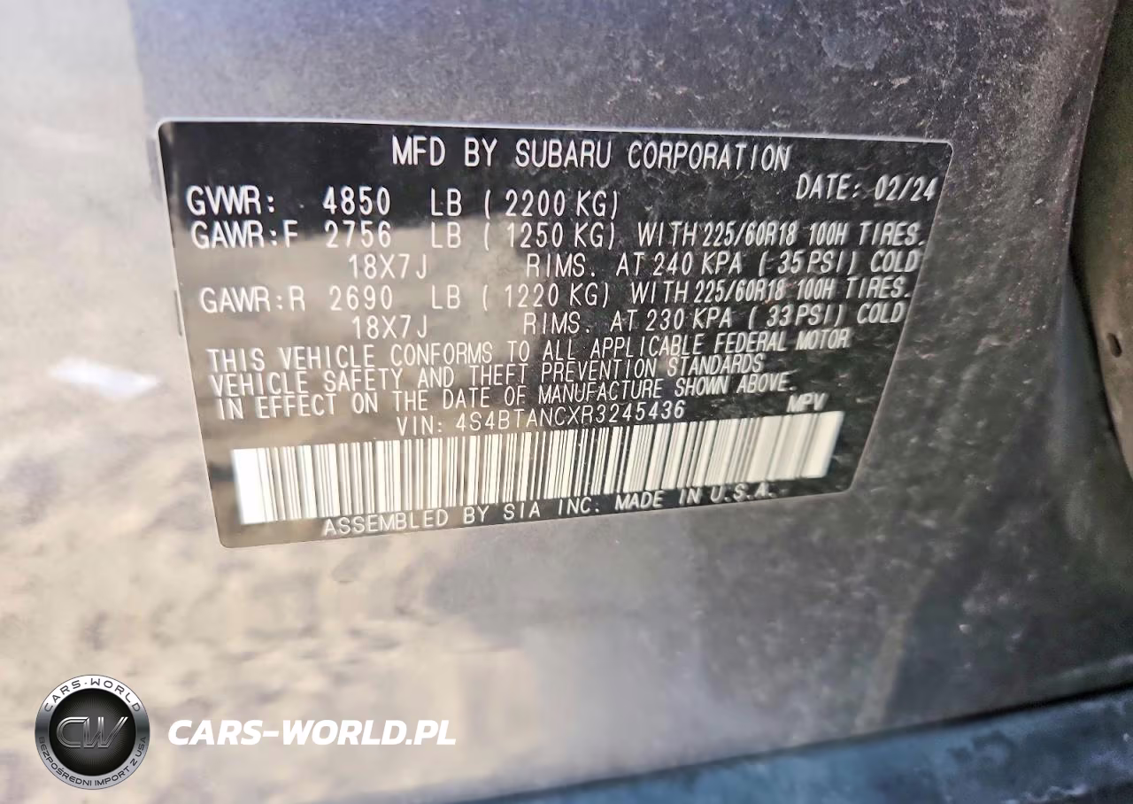 2024 Subaru Outback Limited VIN:4S4BTANCXR3245436 - 12