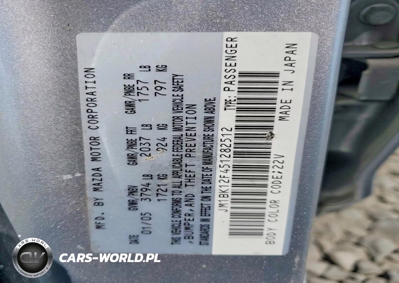 2005 Mazda 3 I VIN:JM1BK12F451282512 - 13