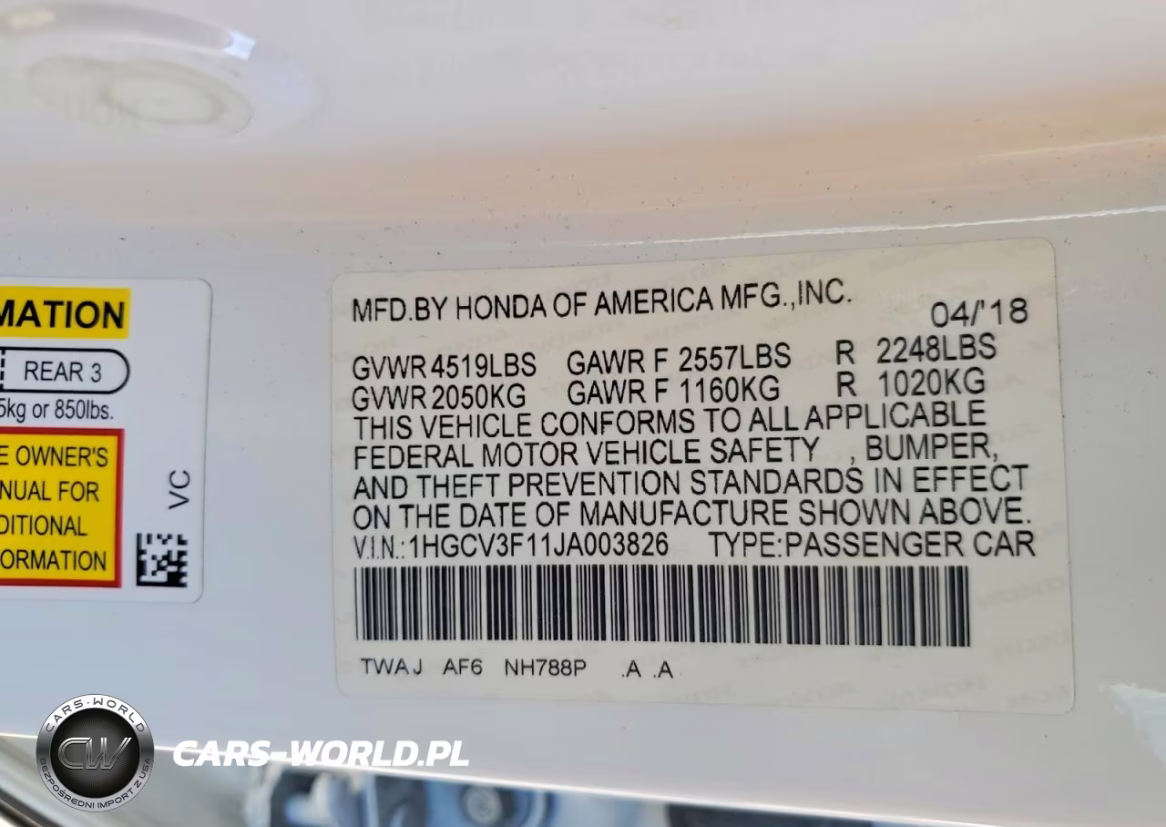 2018 Honda Accord Hybrid VIN:1HGCV3F11JA003826 - 12